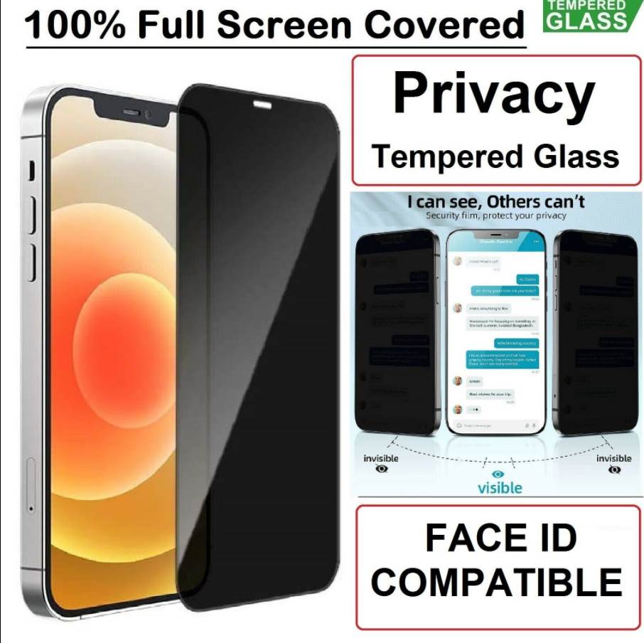 Privacy Tempered Glass Screen Protector iPhone14 pro max 13 15 12