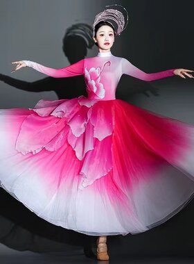 氨纶印花盛世花开舞台服新品