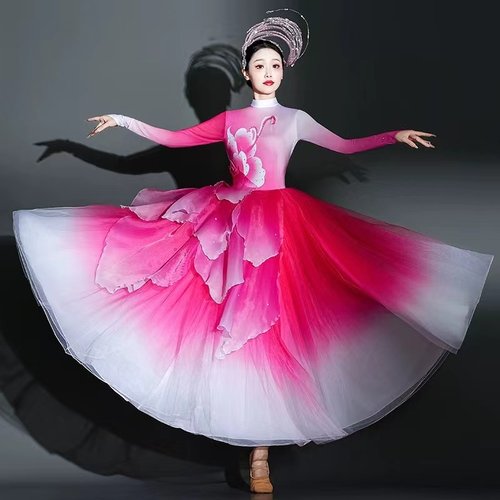 氨纶印花盛世花开舞台服新品
