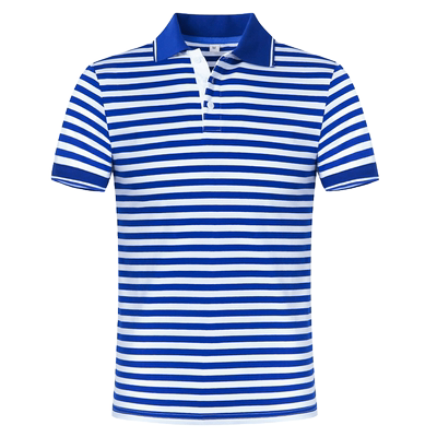 短袖t恤条纹夏季带领子polo衫