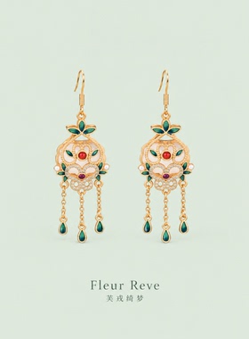 FleurReve华丽复古花瓣叶耳环