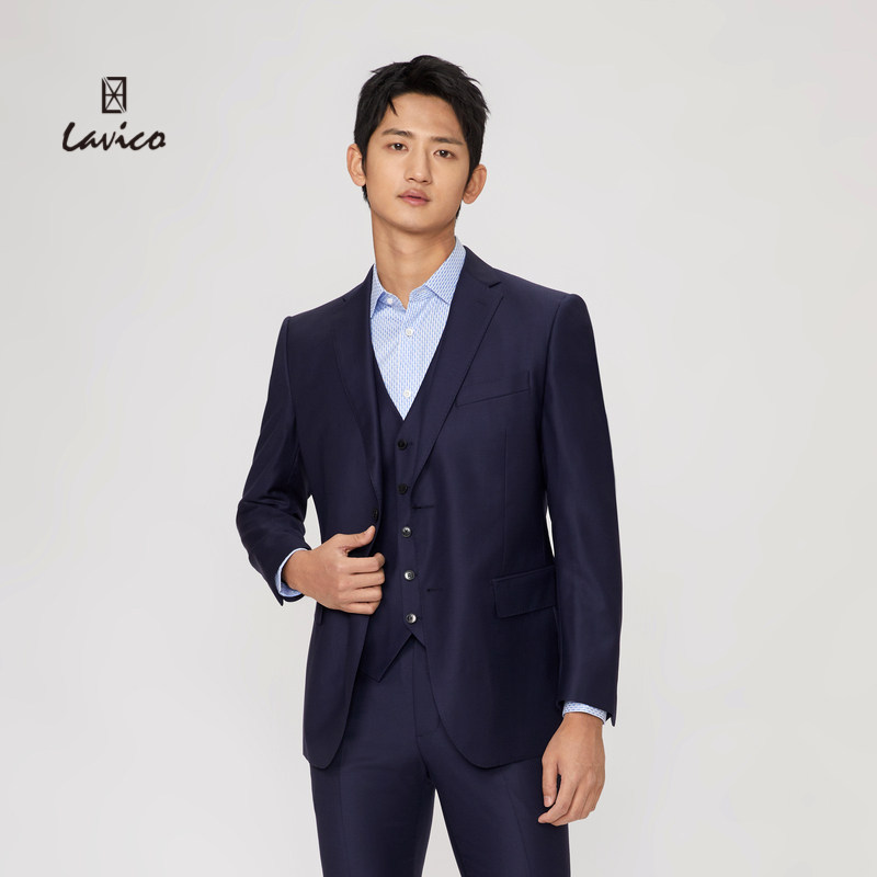 【含羊毛】lavico/朗维高男装西服西裤男士正装套装礼服送礼商务