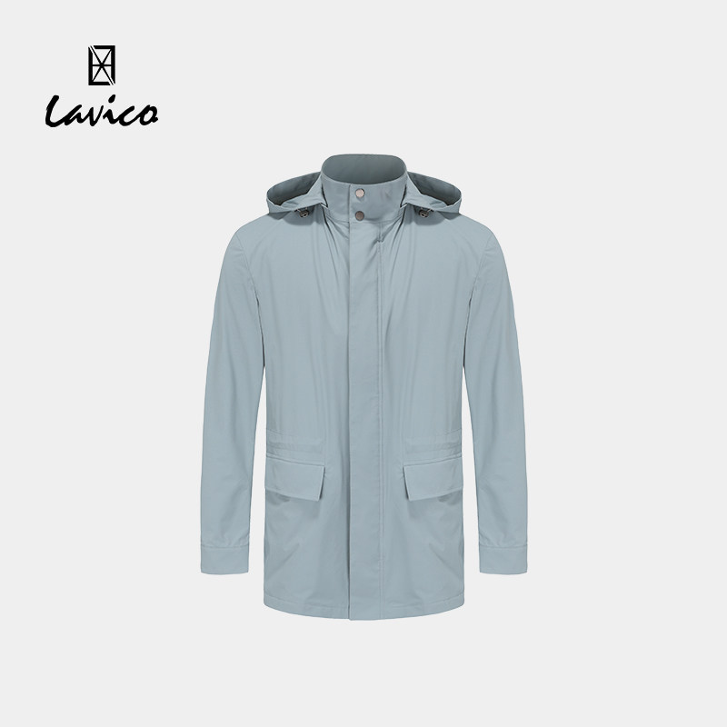【商场同款】Lavico/朗维高男士都市时尚带帽风衣户外出行外套春
