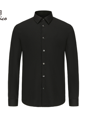【商场同款】Lavico/朗维高男士长衬黑色新商务休闲长袖衬衫男