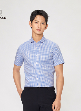 【特价清仓】Lavico/朗维高男士时尚商务短袖衬衫T恤衫上衣男装