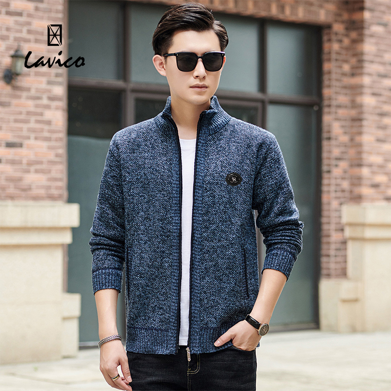 【特惠清仓】Lavico/朗维高男士时尚休闲长袖针织衫拉链款秋冬