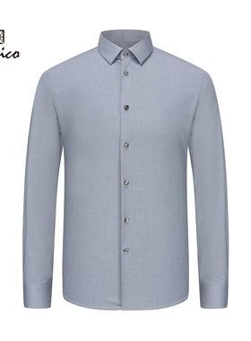 【商场同款】Lavico/朗维高男士短衬灰色新商务长袖衬衫男