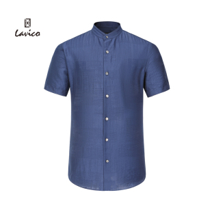 含莱赛尔 衬衫 Lavico 短袖 舒适亲 朗维高暗格修身