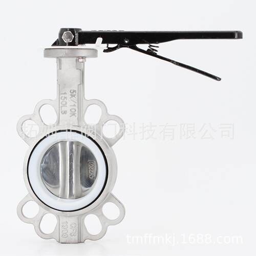 拓姆菲304不锈钢手动对夹蝶阀阀板抛光SHTMFD71F-10P