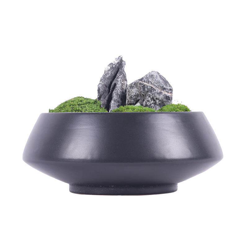 仿真绿色植物盆景新中式客厅茶边几花艺售楼处别墅样板房软装摆件