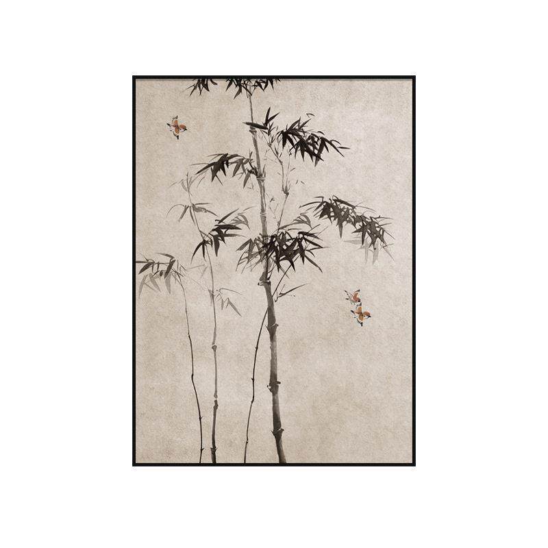 禅意新中式侘寂风格竹子挂画民宿日式茶楼茶室客厅装饰画复古壁画