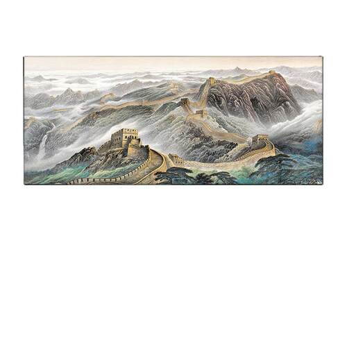 流水生财客厅装饰画金山大气办公室挂画沙发背景墙壁画卧室晶瓷画