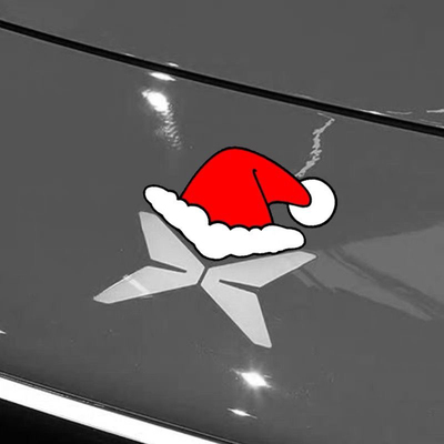 适用小鹏P7 G6 G9贴纸车贴圣诞帽汽车身车标车内用品配件装饰创意