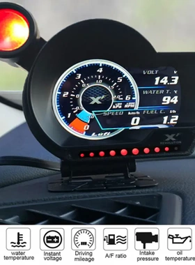 LUFI XF OBD2 汽车数字涡轮增压油压油温转速电压真空表赛车仪表