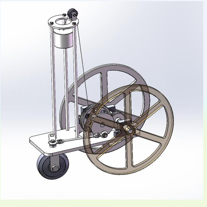 X1692-无碳重力势能小车设计【说明1.4字+10张CAD图+SW三维图】