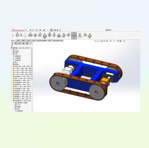 X1805-电磁吸附爬壁机器人设计三维模型SW建模素材