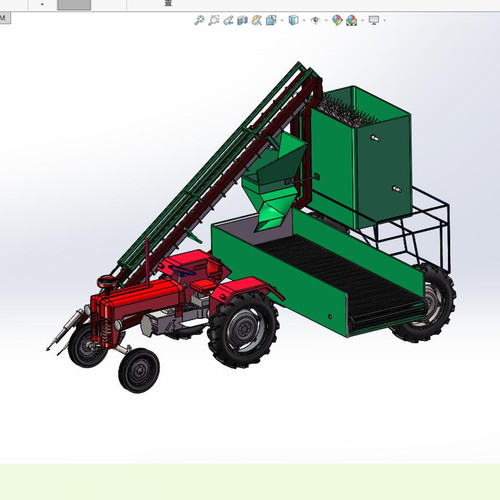 X1510-胡萝卜收获机设计SW三维图纸Solidworks2016模型3D素材建模