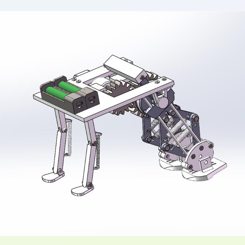 X1508-仿生青蛙跳跃机器人三维SW模型设计solidworks建模3D图纸