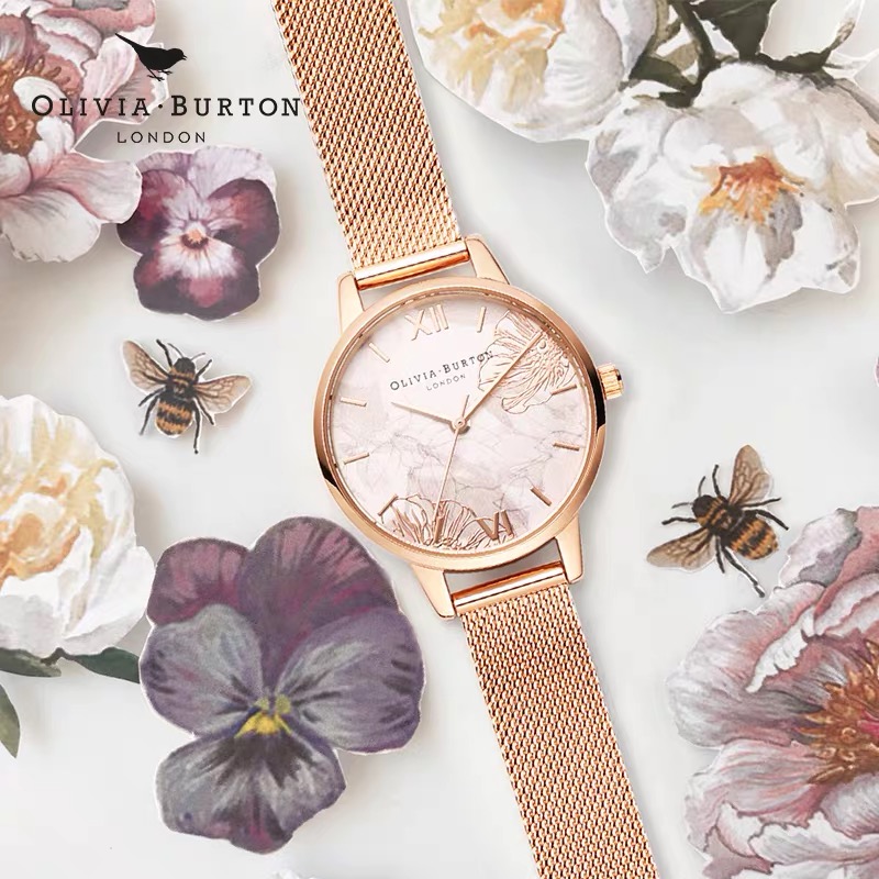 OB浮雕海葵花正品女表