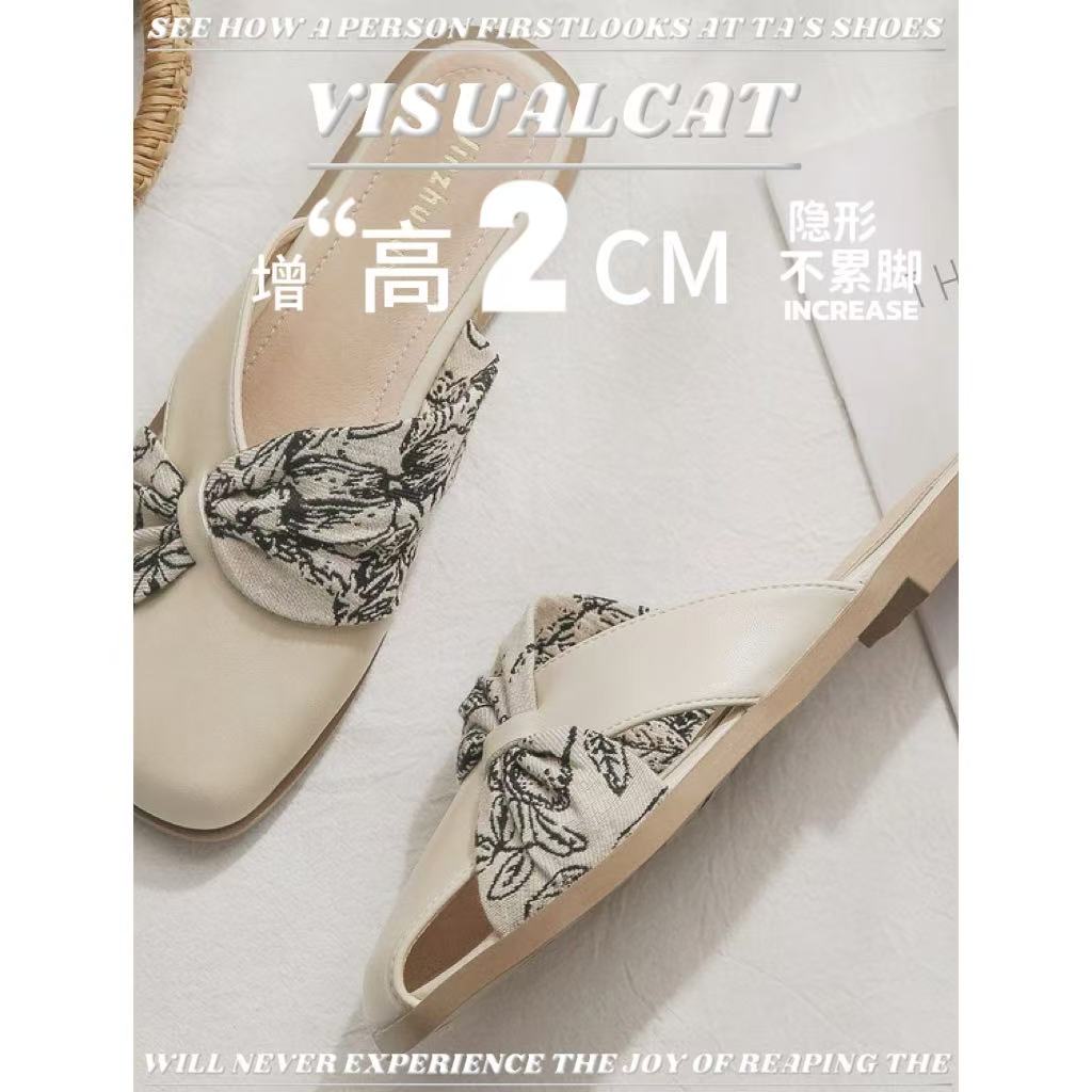 夏季法式包头半拖鞋女2025新款