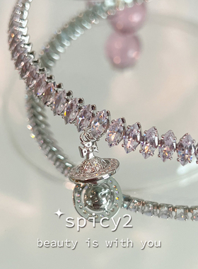 Y2K纯欲辣妹项链土星轻奢高级感