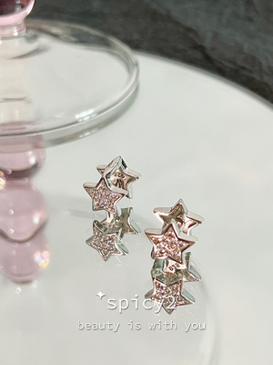 小众闪钻耳钉甜酷辣妹Y2K五角星