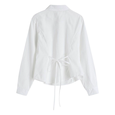 大码法式jk收腰长袖衬衫辣妹上衣