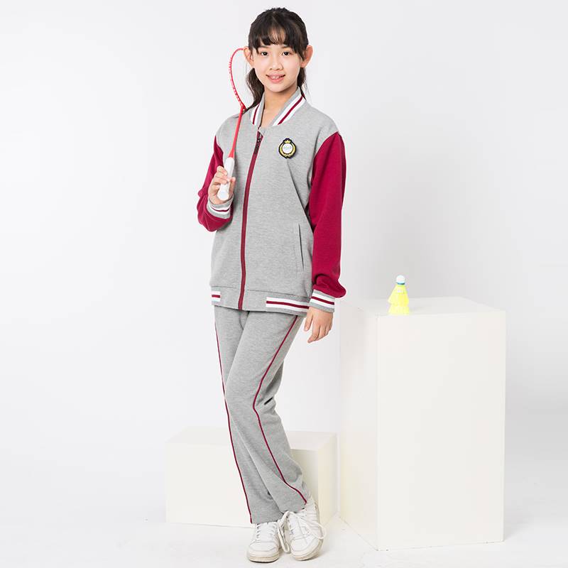 atob校服 春秋学生运动装中小学生男女款休闲套装校徽可定制 QTQ