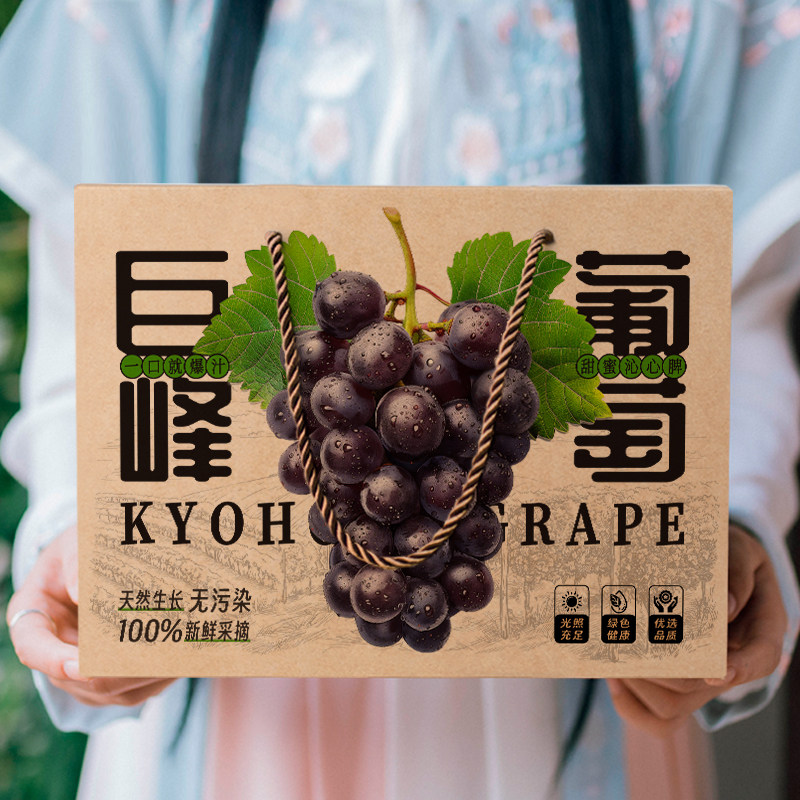 巨峰葡萄包装盒礼品盒纸箱通用葡萄礼盒空盒子夏黑葡萄水果箱定制