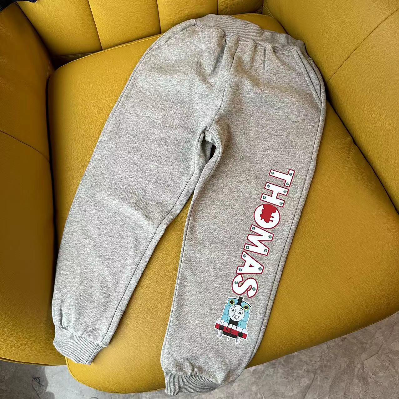 外贸日单卡通托马斯小火车童装休闲运动纯棉毛圈松紧腰男童长裤