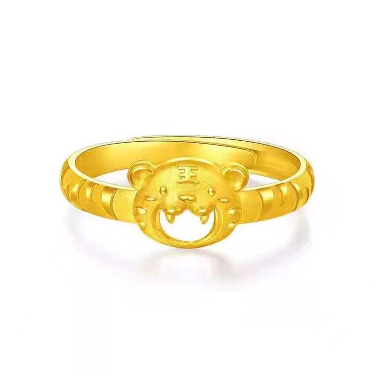 虎年新款本命年生肖虎戒指网红小老虎戒指女情侣对戒送女款