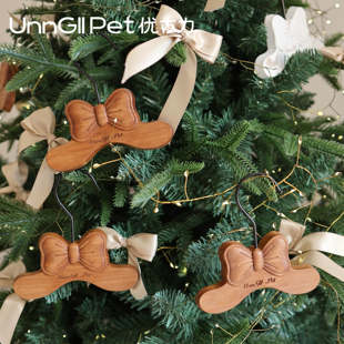 UnnGllPet优古力原创高级整体实木雕刻蝴蝶结宠物狗狗猫咪挂衣架