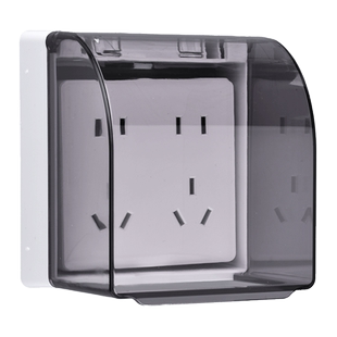 明装斜五孔插座防溅盒加高错位漏电保护器防水盒卫生间自粘防水罩