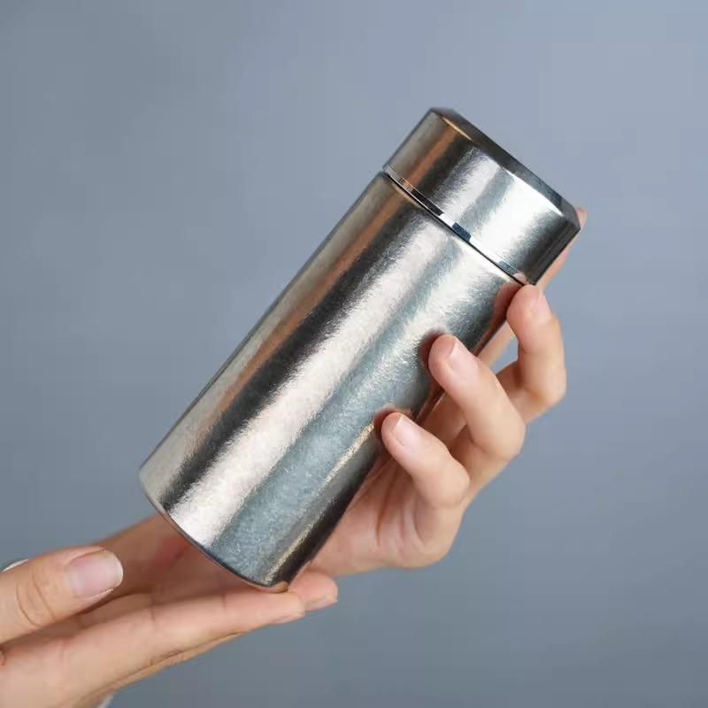 暗香疏影 纯钛保温杯男茶水分离双层钛茶杯泡茶养生纯钛水杯200ml