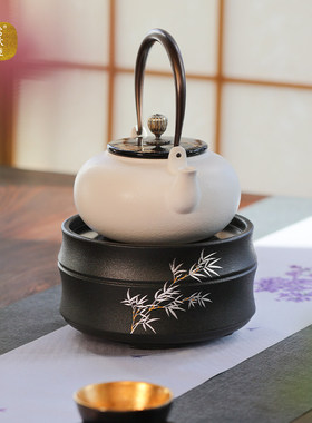 莺歌烧 竹节电陶炉轻音家用遥控器烧水煮茶器围炉煮茶 竹节礼盒装