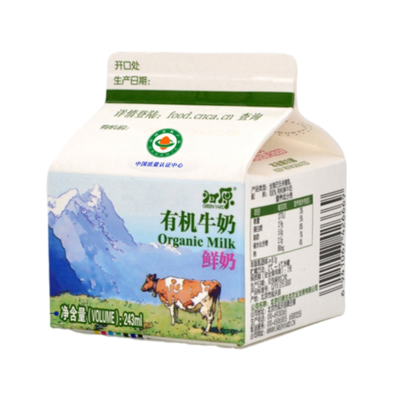 归原有机鲜牛奶243ml早餐奶