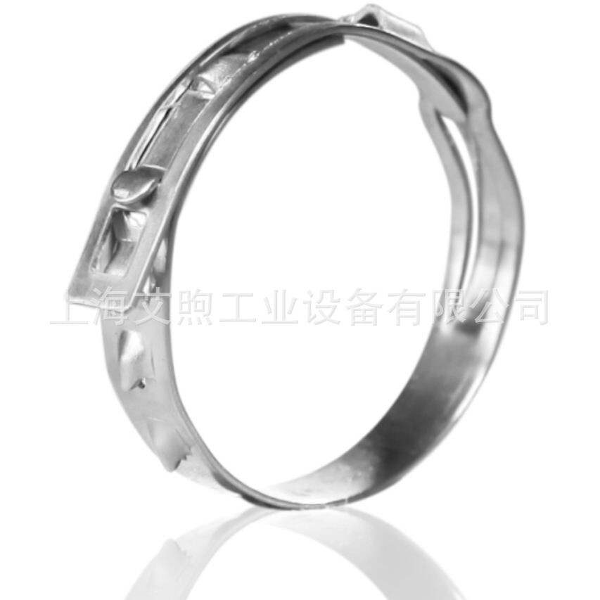 德式加强型无耳无极卡箍 304/316不锈钢手捏钢带喉箍传动轴管夹箍图片