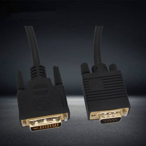 黄刀0.25米连接线DVI 24+5公转VGA公转接线电脑液晶显示器数据线