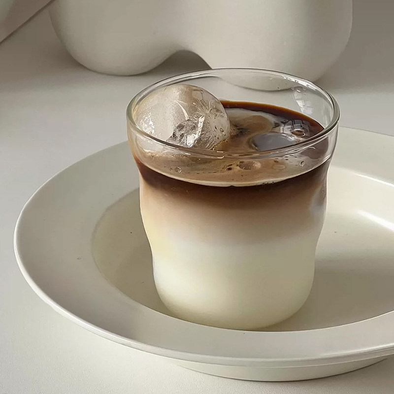 简约ins风波浪玻璃杯个性咖啡杯