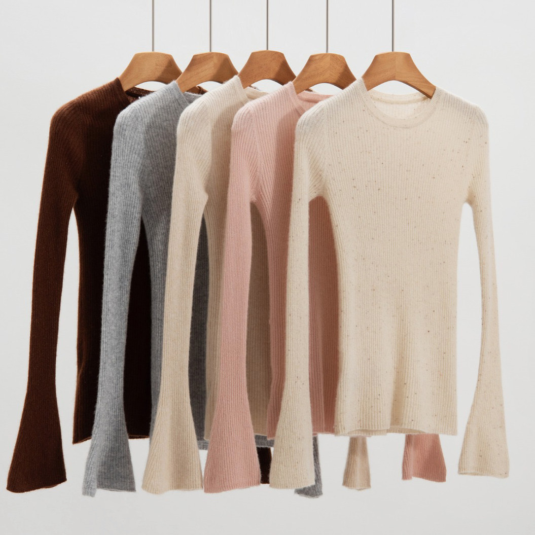 暴美100%纯山羊绒衫修身打底衫