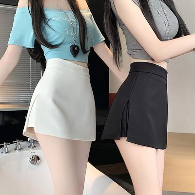 2025夏季新款侧开叉高腰包臀裙