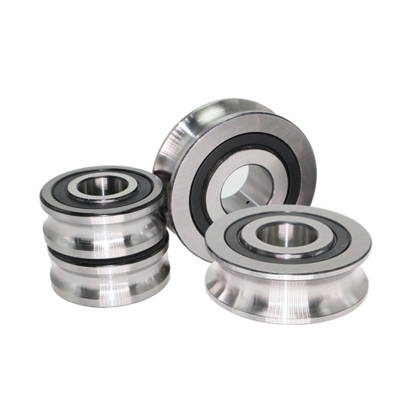 现货 轴承钢V U型带槽轴承 双排滚珠导轮 滑轮内径5 6 7 8 10