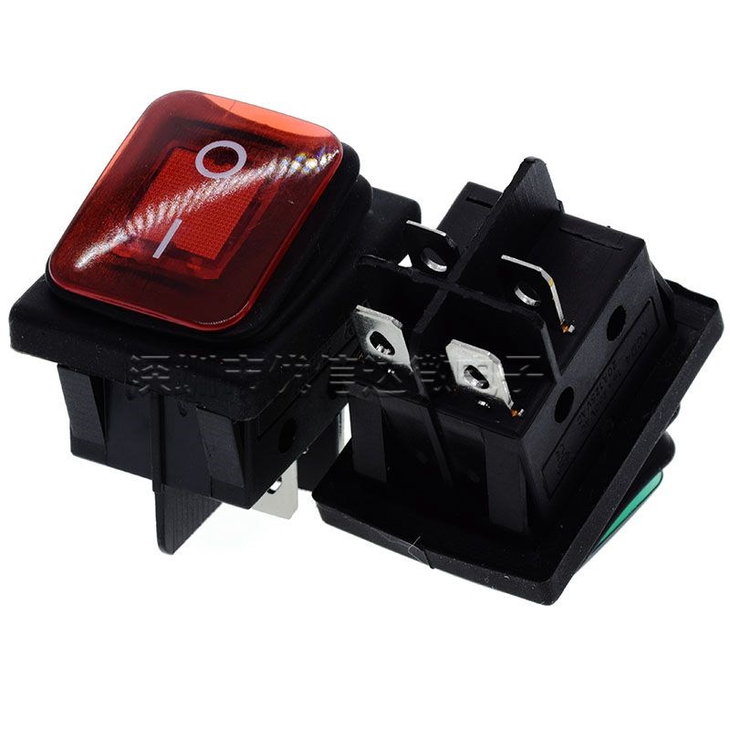 KCD4防水开关 船型开关4脚2档 6脚3档 翘板船形电源开关30A大电流