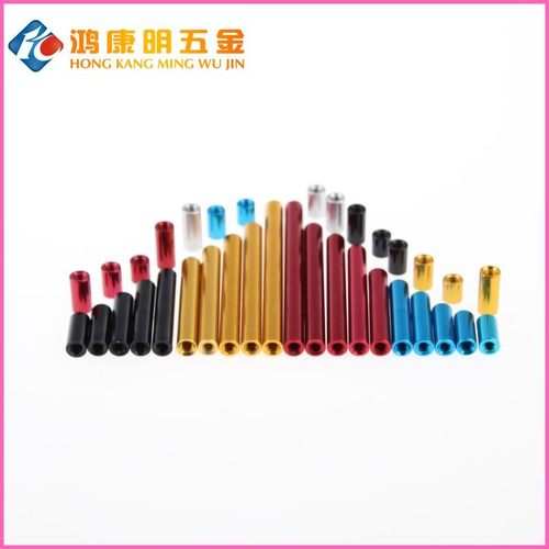 长螺母圆形铝合金 铝柱m3 联接柱 铝拉杆机身铝棒 内牙M3黑色通孔