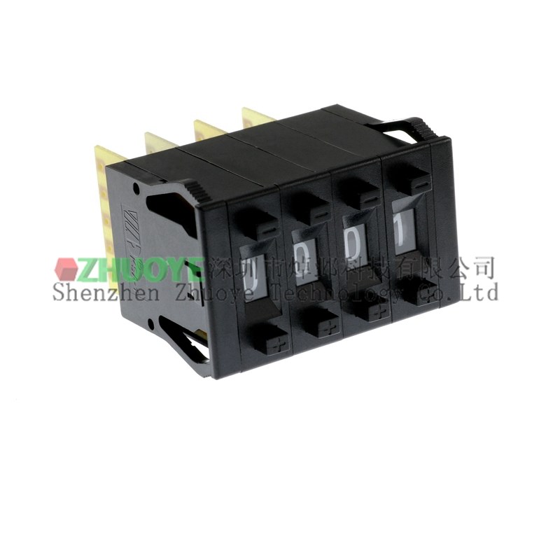 KSA-1编码数字开关8421C 5个镀金触点B 拨码0-9 拨盘 1/2/3/4位黑
