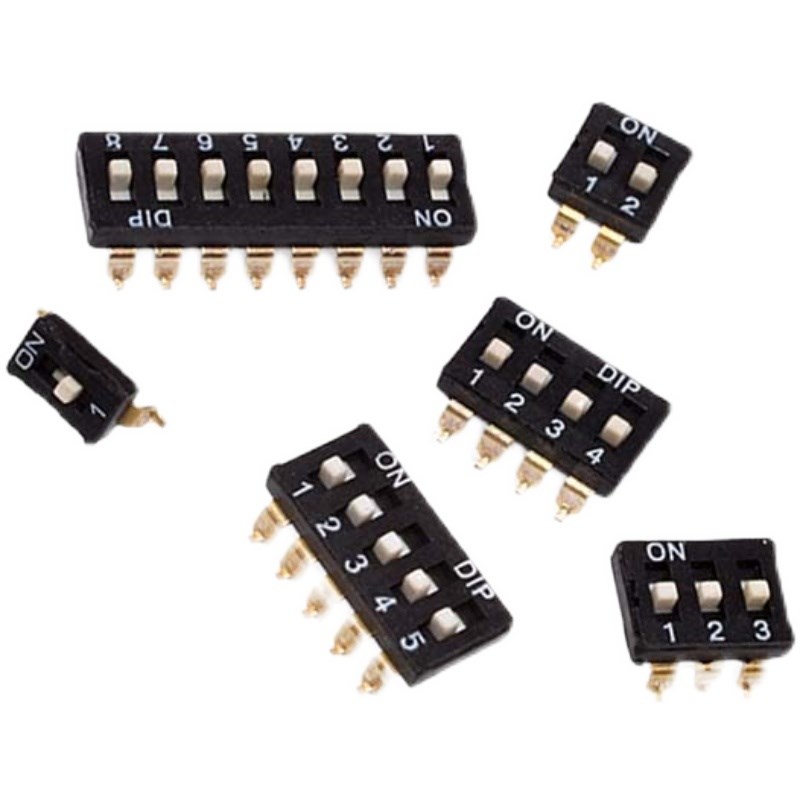贴片拨码开关 镀金脚  SMD 1/2P/3/4P/5P/6P/8P位 间距2.54mm
