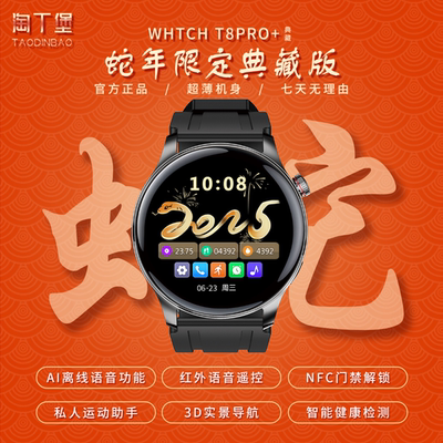 【2025典藏】淘丁堡T8Pro+智能手表Ai语音红外遥控支付NFC门禁TG