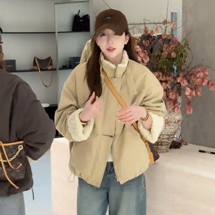 保暖派克服棉衣韩版 新款 巨好看加绒加厚外套女2025冬季 小个子短款