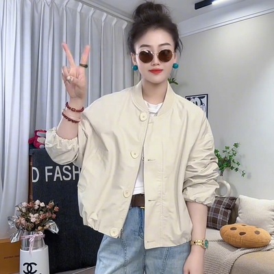 美式复古棒球服外套女2025年款小个子设计感短款夹克今年流行上衣