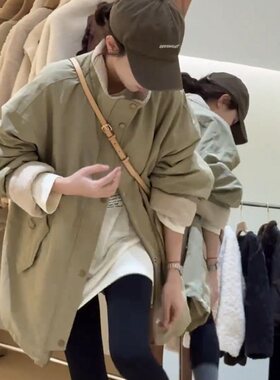 欧货设计感工装风加绒加厚派克服
